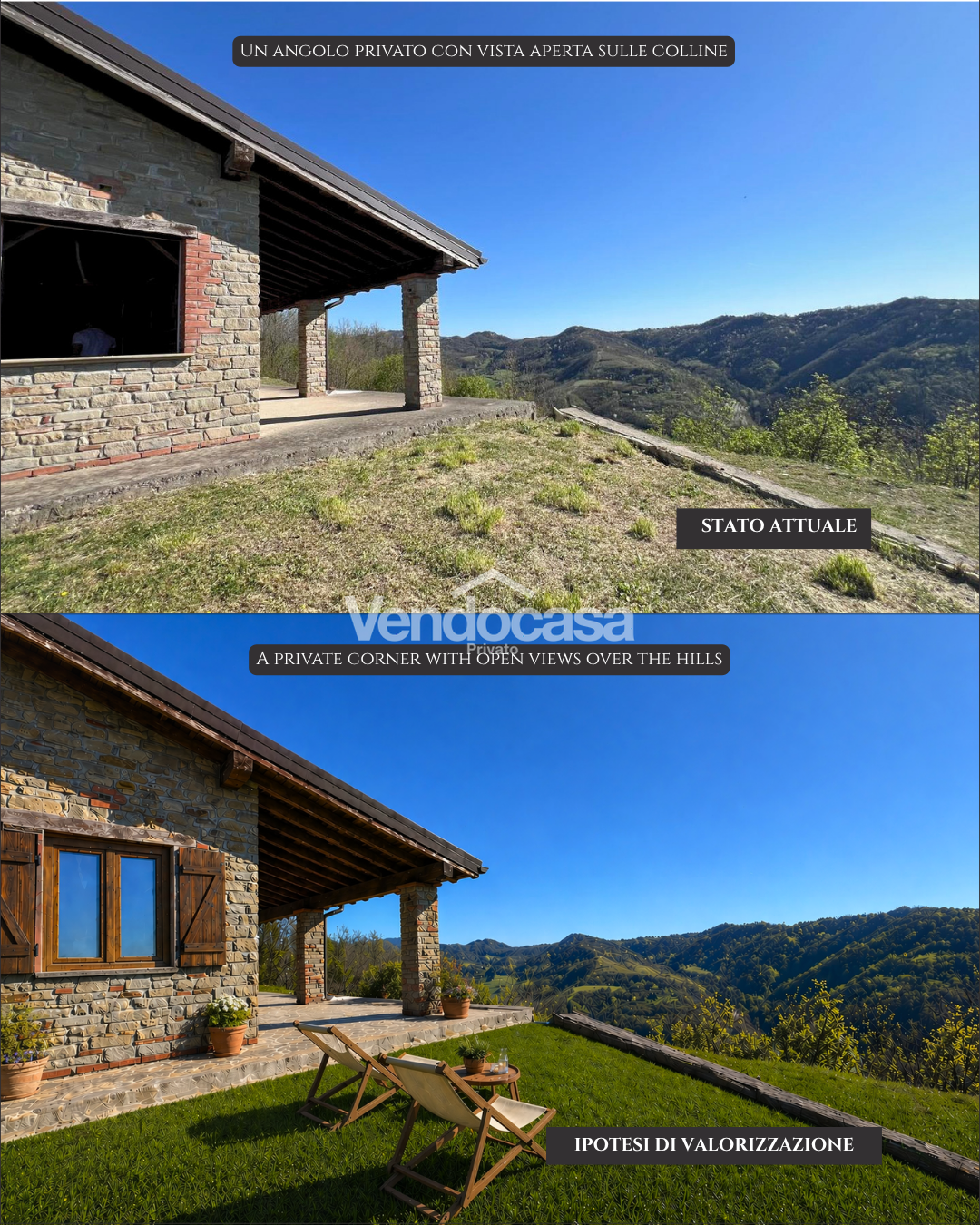 Villa panoramica con vista mozzafiato sulle colline del Monferrato da completare